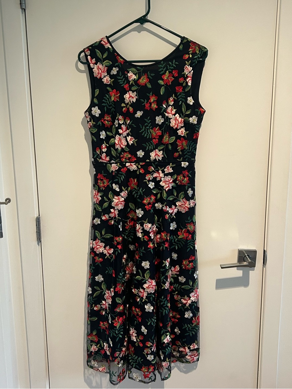 Hobbs London Embroidered Sleeveless Midi Dress